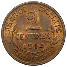 🇫🇷 2 Centimes DANIEL DUPUIS 1914 QUALITÉ