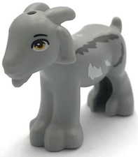 Lego New Light Bluish Gray Goat Friends w/ White Dark Bluish Gray Fur Part