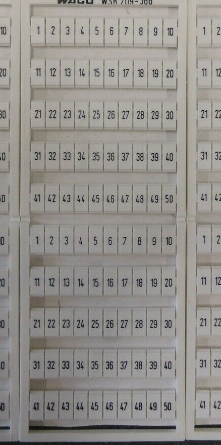 209-566, Wago, Terminal Block Marker 1-50, BRAND NEW!
