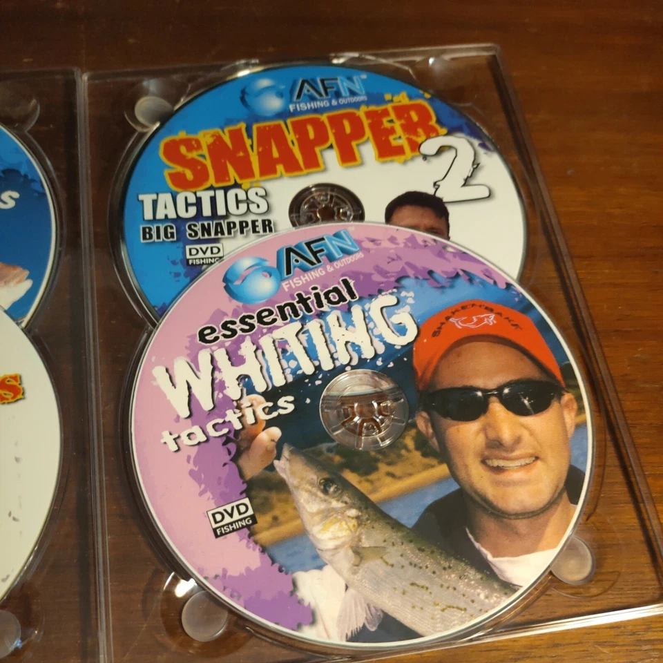 5 X AFN DVD Tactics Series Whiting, Pesca en Playa, Pargo 1&2 Trout Trolling R4 Foto 3 de 4