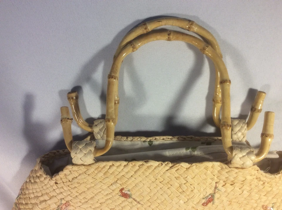 Bolso de Paja CAPPELLI Floral Diseñado Multicolor EXCELENTE Foto 4 de 4