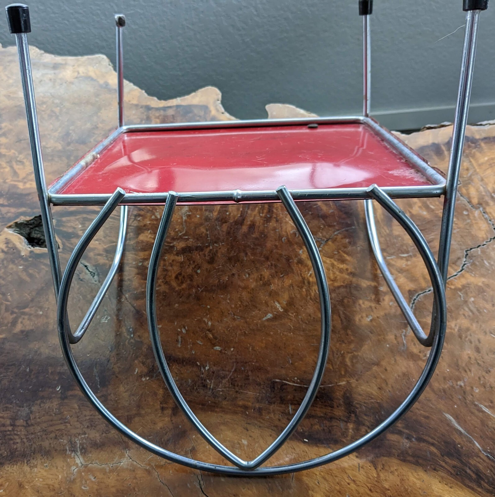 Vintage JackNJill Kiddie Chair Red Metal And Chrome eBay