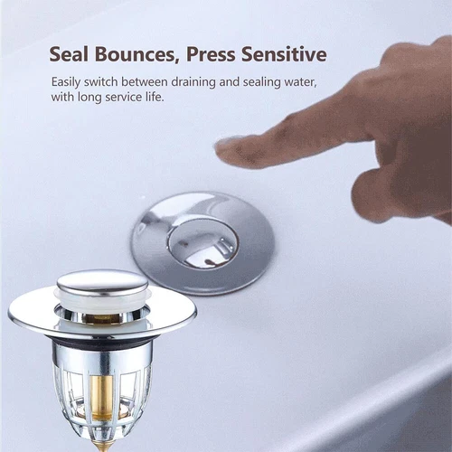 Universal Pop Up Drain Filter Wash Basin Core Bounce Bathroom Sink Plug Stopper - Picture 12 of 13