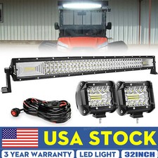 32 Inch Led Light Bar Tri-row Spot Flood Combo Truck Offroad 4wd Atv Suv Lights