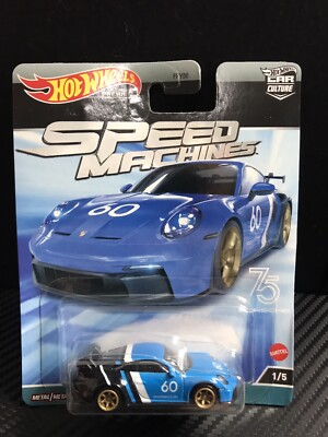 HOT WHEELS 2023 PREMIUM CAR CULTURE SPEED MACHINES Porsche 911 GT3 75th Blue￼