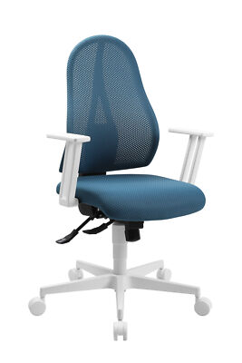 Ergonomischer Bürostuhl Topstar Open Point White mit Armlehnen petrolblau
