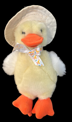 Fluffy Duck W Rain Hat PJ Toys Size Medium 10-14 Inches Excellent