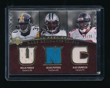 CRUMPLER PEPPERS PARKER 2007 UD PREMIER RARE REMNANTS TRIPLE JERSEY GOLD 09/25