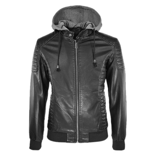 Giacca Moto Uomo Giubbotto Leggero Eco Pelle Giubbino Slim Fit Casual VEQUE - Afbeelding 34 van 40