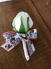 New England Patriots Football Mens Bridal Wedding Rose Boutonniere Groomsmans