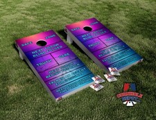 Drinking Game Cornhole Board Vinyl Wrap Skins Laminated Sticker Set