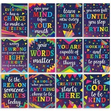12 Pcs Motivational Posters Set for Classroom Inspirational Wall Decor