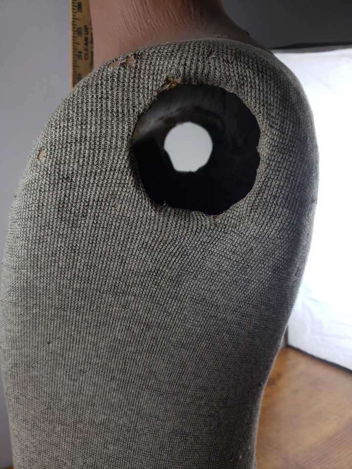 Antique 19th Century Mannequin HalfBody Torso Mache Over Cardboard