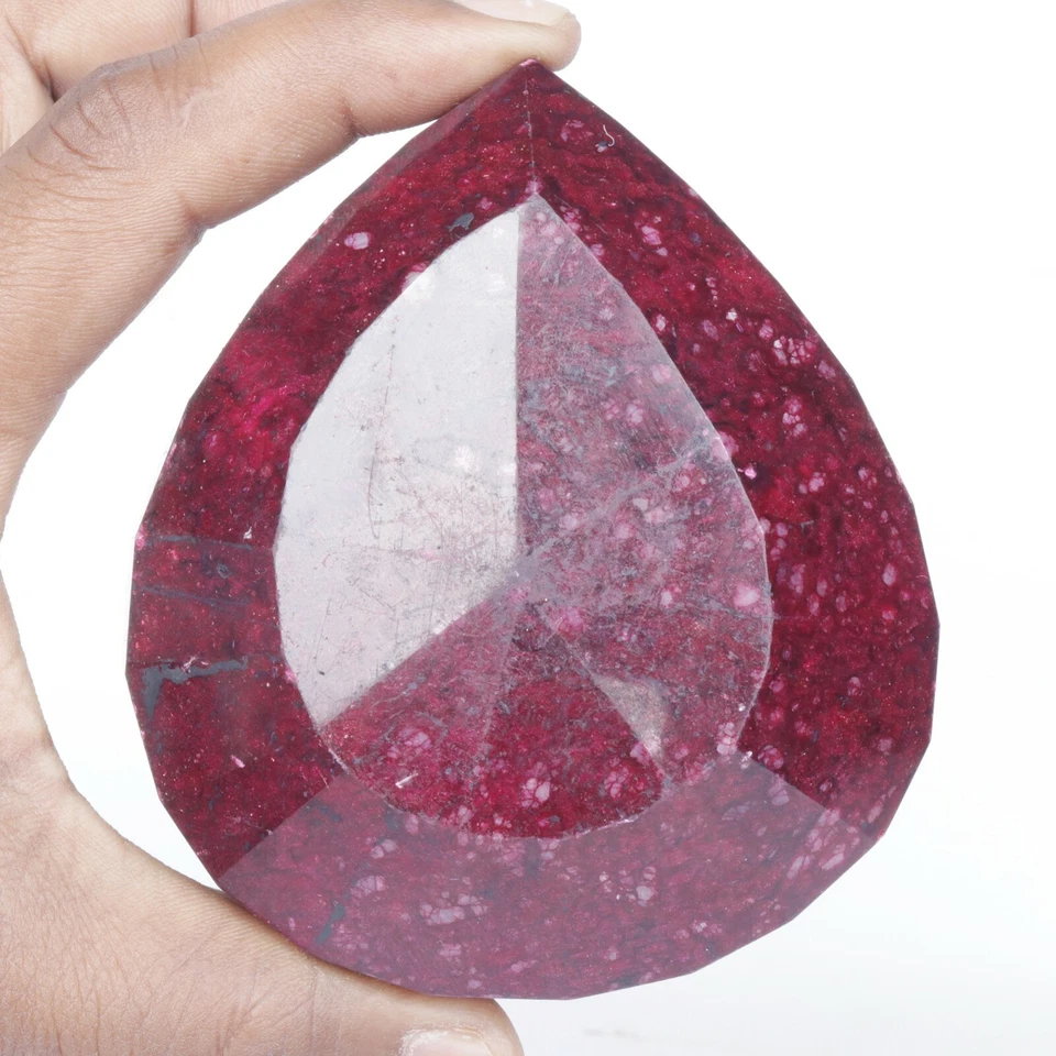 Large Natural Pear Cut Red Ruby 1300 Ct. Faceted Red Ruby Loose Gemstone FJ-938 - Image 3 of 4