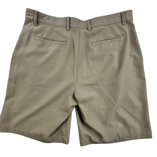 IZOD Golf Shorts Mens 36 x 10” Tan Performance Activewear Polyester Flat Front - Picture 7 of 12