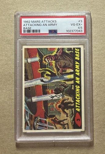 1962 Topps Mars Attacks #3 Attacking an Army Base — PSA 4.5