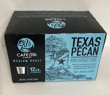 HEB 4.44oz K-Cup Pods Box Texas Pecan CAFE Ole’ by H-E-B Medium Roast TX 12/Box