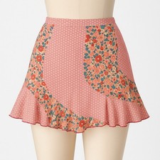 Y2K Floral Fairy Colorblock Mini Skirt Sz 12 Patchwork Ruffle Coquette Romantic