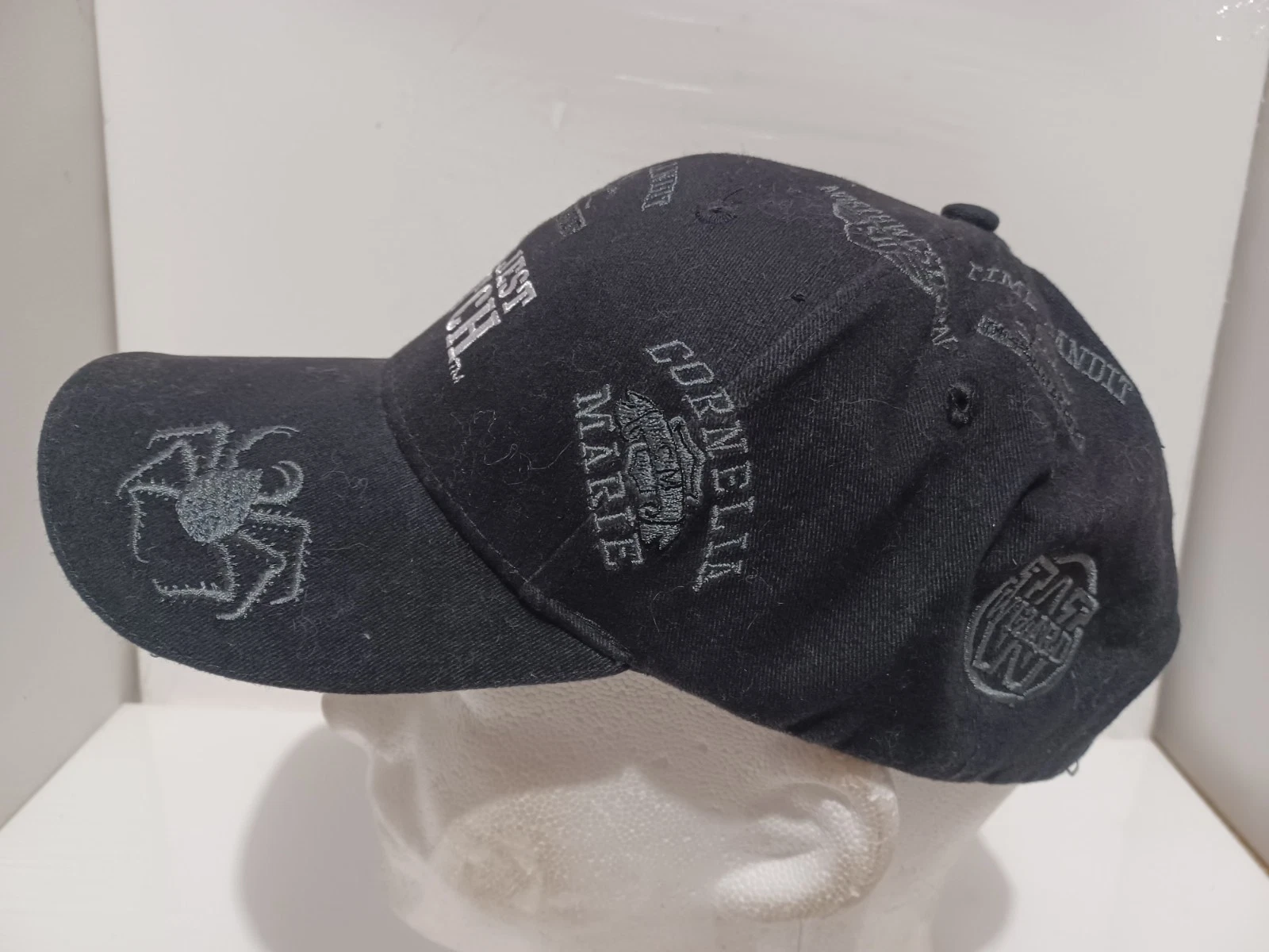 Vintage Y2K 2009 Deadliest Catch Time Bandit Ghost Crab AOP Self Fastening Hat