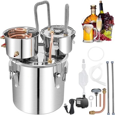 Alcohol Still, 13.2Gal / 50L Stainless Steel Water Alcohol Distiller Copper Tube