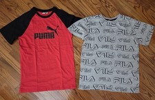 FILA T-Shirt Boys - Grey/Red FILA Logo - Kid/Boy Sizes 18/20 Lot Of 2