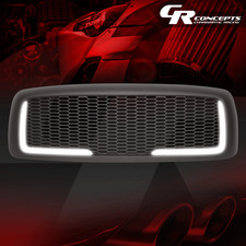 Matte Front Mesh Grille Grillled Drl For 2002-2005 Dodge Ram 1500 2500 3500 Matte Front Mesh Grille Grillled Drl For 2002-2005 Dodge Ram 1500 2500 3500