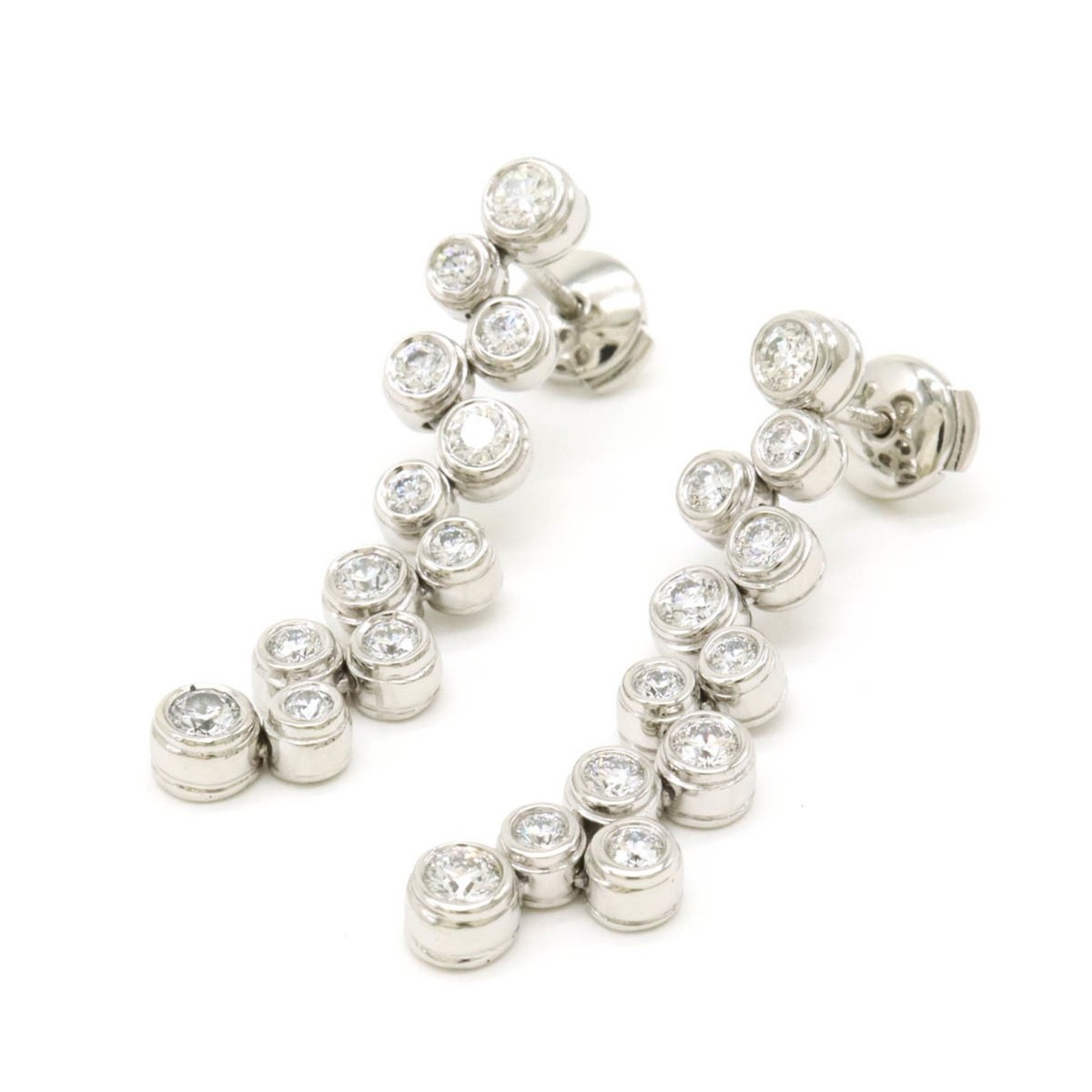 TIFFANY&Co. Tiffany Bubble Earrings Swing Pt950 Diamond