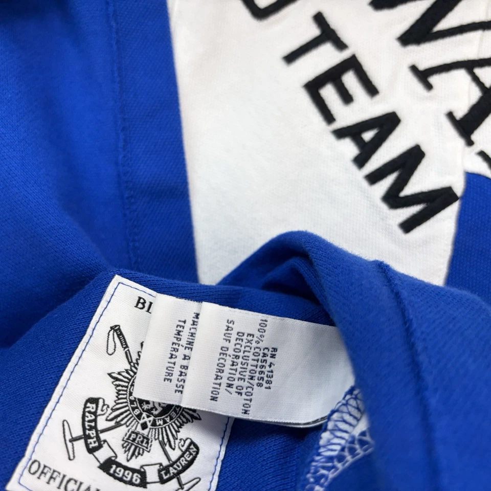 Ralph Lauren Shirt Mens Large Big Pony Blue White Blackwatch Polo Team Crest * - Image 4 of 4