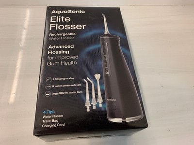 AquaSonic Elite Flosser Rechargeable Water Flosser Black AS-ELITE-FLOS-BK