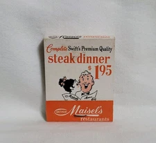 Vintage Arthur Maisel's Restaurant Matchbook Advertising Matches Full