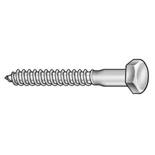 Lag Screw, 1/4 In, 1-1/4 In, 18-8 Stainless Steel, Plain Hex External Hex