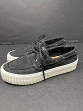 Sperry Top-Sider Women's SeaCycled 2-Eye Shoes Size 7 Black/White STS88789