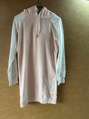 Bench Sweatkleid Hoodie-Kleid Rosa/Weiß Gr. 36/38 (S/M)