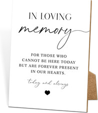 Wedding Memorial Sign, 8X11 White Minimalist Style Memorial Table Sign, in Lovin