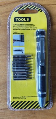9-in-1 Precision Screwdriver Set Tools Philips Torx Slotted