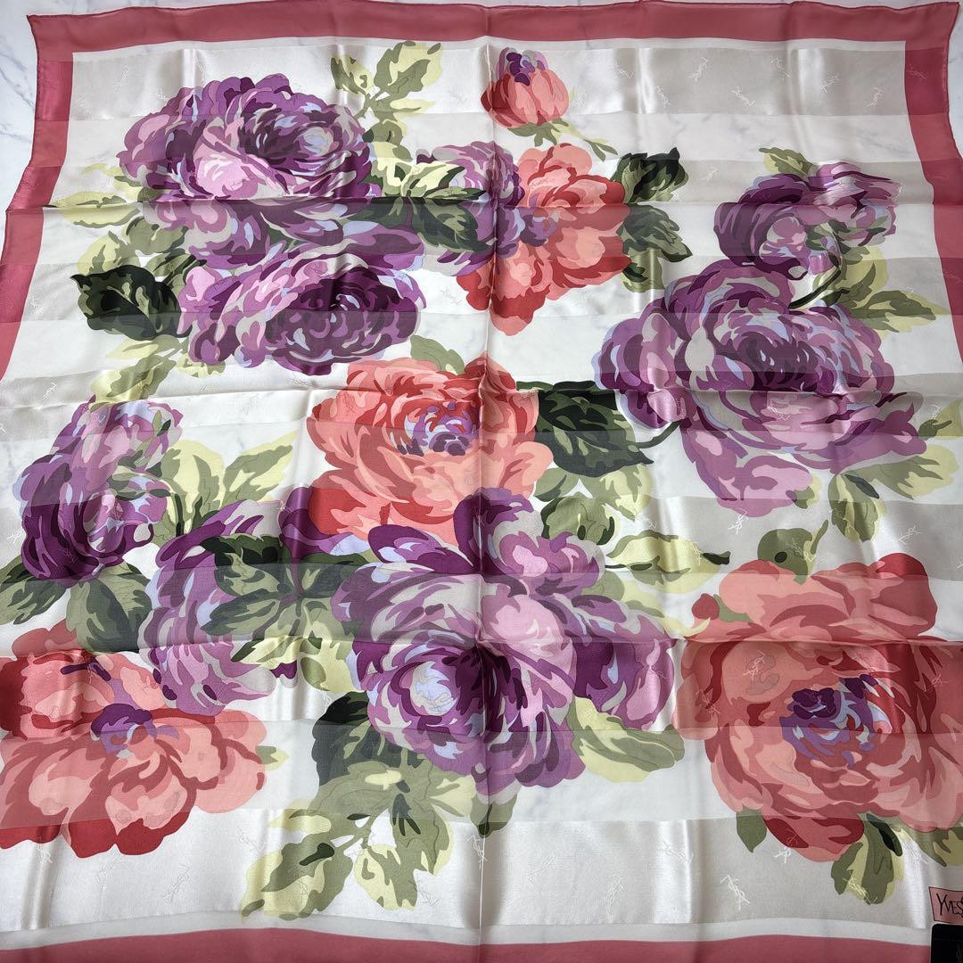 【新品】 YvessaintLauren YSL scarf スカーフ　silk Yves Saint Laurent Vintage Silk Scarf イヴ・サンローラン