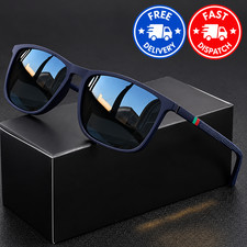 Classic Mens Sunglasses Square Rectangle Black Frame Lightweight Fashion Shades