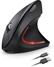 Image of Ergonomic Vertical Mouse Wireless Rechargeable 4800 DPI Silent USB PC Laptop