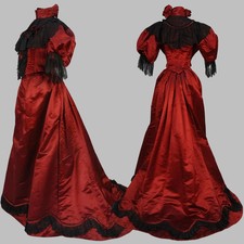 1890s Queen Gothic Bustle Dinner Dress Victorian Renaissance Theatre Vampire