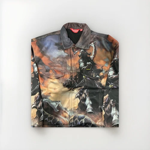 Veste camionneur Supreme x Frank Frazetta fausse peau de mouton taille L