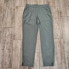 Eddie Bauer Departure Ankle Pants Jogger Green Womens Size S Pockets Side Slit