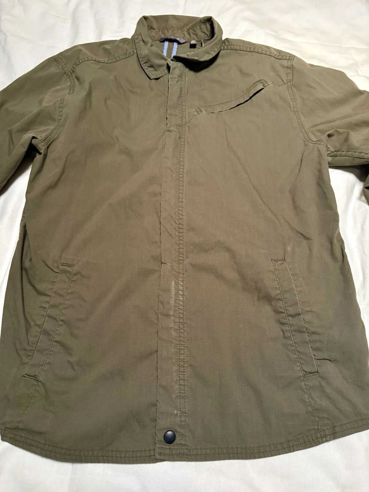 Toad & Co “Transverse” Shirt‑Jacket Size L Olive Green. Hiking,Outdoor,camping