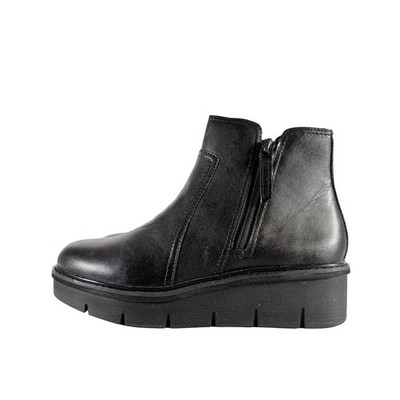 Clarks Airabell Zip Black Leather Waterproof Wedge Ankle Boots 6.5M DR6086