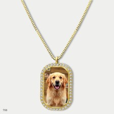 Amazing Cute Golden Retriever Dog Fashion Pendant Necklace Chain Printed Dog Tag