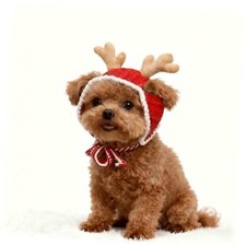 Handmade Dog Christmas Antlers,Anti-Slip Cat Reindeer Antlers,Headband Small
