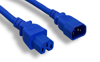 RiteAV Heavy-Duty Power Cord, C14/C15 14AWG 8FT BLUE
