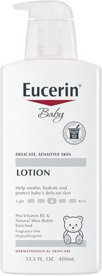 Eucerin Baby Body Lotion, Hypoallergenic and Fragrance Free Baby Lotion with Pro
