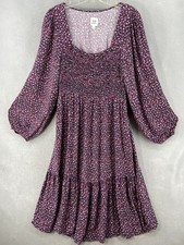 GAP Maternity Dress Women's Size Large Floral Boho Cottagecore Balloon Sleeves
