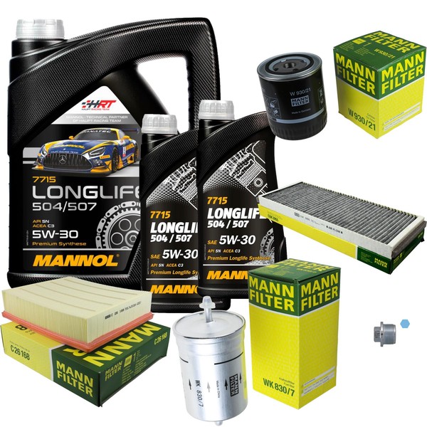 Mann Inspektionspaket 7L Mannol Longlife 5W-30 FüR Audi A4 2.6 2.8 Quattro-image