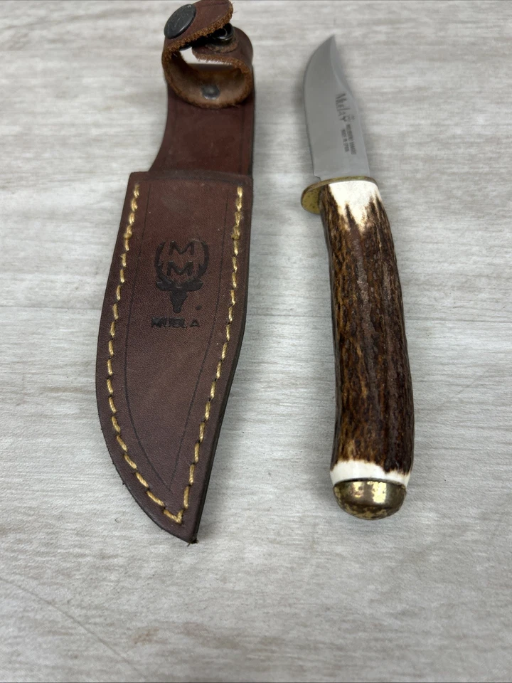 Cuchillo de caza Muela Spain 90076 Fury hoja fija mango ciervo con funda de cuero Foto 2 de 4
